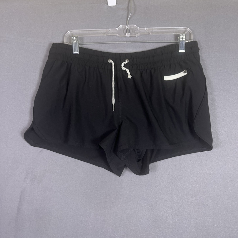 Vuori Clementine 2.0 Athletic Shorts Women XL Black Drawstring Pockets